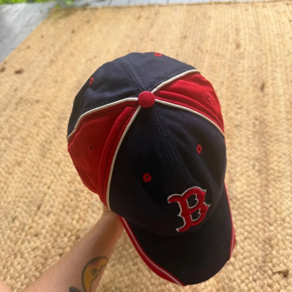 New Era Boston Red Sox MLB Baseball Hat Navy Red Adjustable Hat Ball Cap Sports